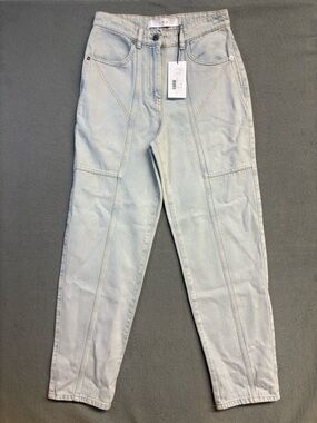 Iro Paris VIDADAN High Wasted Jeans Bleached Blue Pants Size 38